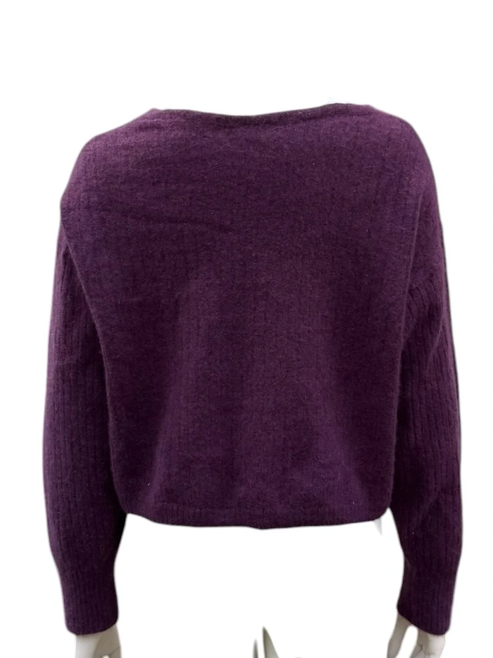 Free People Plum V-Neck Cropped Sweater